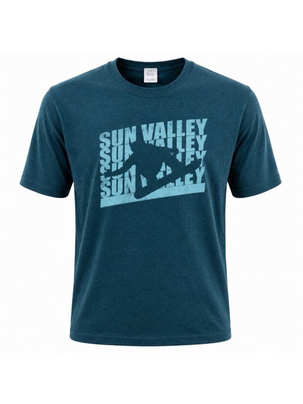 Sun Valley Snowboard Graphic T-Shirt Men’s Blue Gildan Heavy Cotton Size L